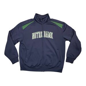 VTG Notre Dame Fighting Irish Track Jacket Men’s L Navy Blue Full Zip The Game